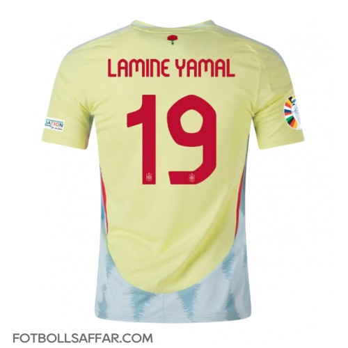 Spanien Lamine Yamal #19 Bortatröja EM 2024 Kortärmad